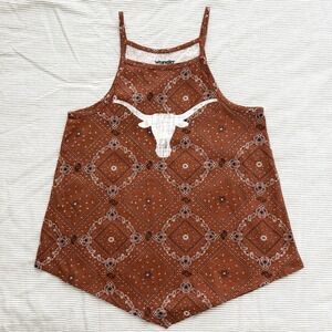 Wrangler UT Austin Longhorn Handkerchief Top Womens Small Texas College Western